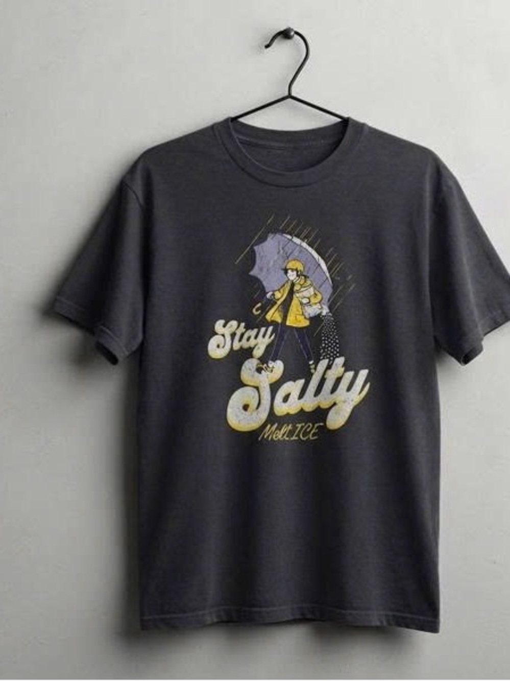 'Stay Salty' Graphic Tee with Yellow & Purple Accents